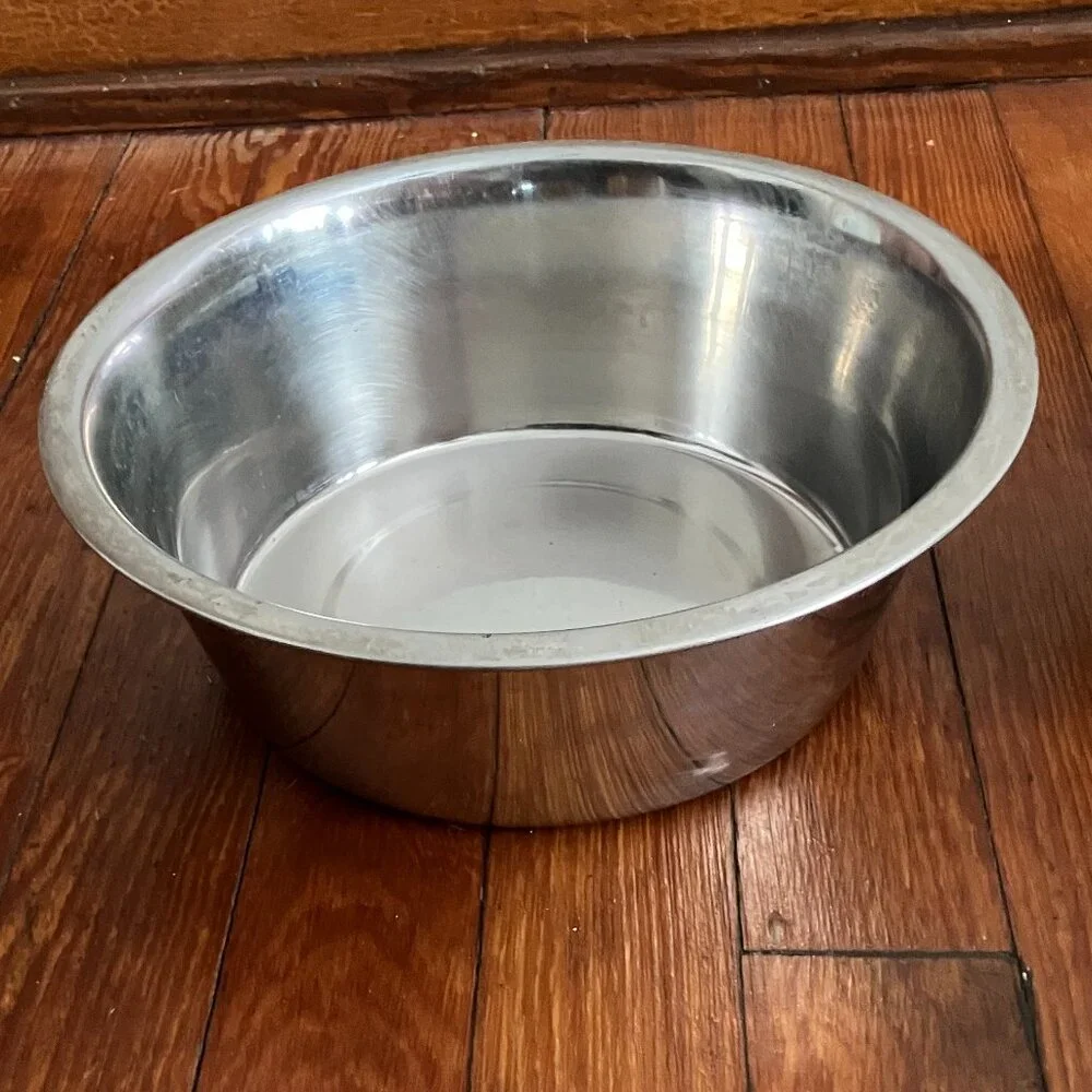 Set of 2 Nesting Stainless Steel Dog Bowls 3 Quart 12 Cup Large Breed